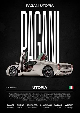 Pagani Utopia Car Poster