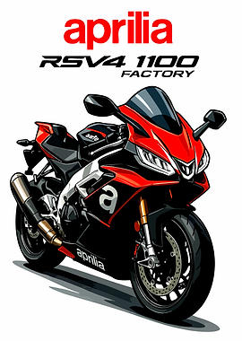 Aprilia RSV4 1100 Factory Motorcycle Illustration