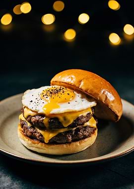 Double Cheeseburger with Fried Egg