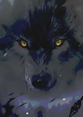 Intense Wolf Gaze Digital Art
