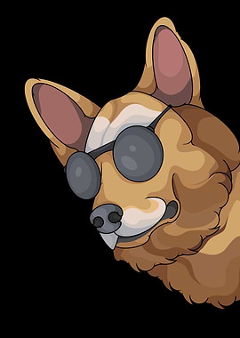 Cool German Shepherd Dog with Sunglasses