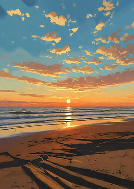 Beach Sunset Painting