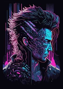 Portrait with Neon Accents