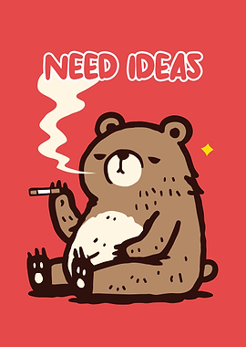 Need Ideas: Cartoon Bear Smoking