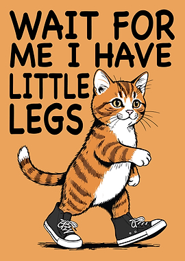 Cat with Little Legs in Sneakers