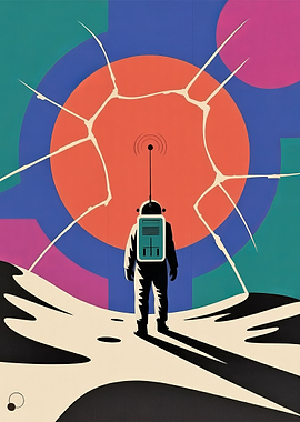 Astronaut on a Colorful Alien Planet