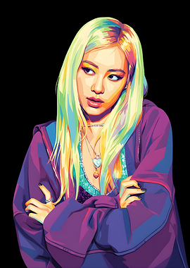 Rosé from Blackpink, Pop Art Portrait