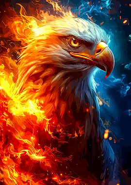 Eagle in Fire and Ice