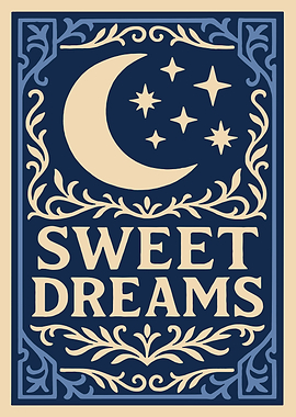 Sweet Dreams Moon and Stars Art