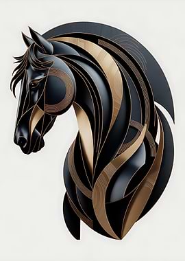 Abstract Horse Head Art
