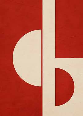 Abstract Red and Beige Geometric Composition