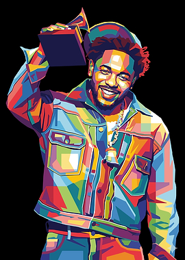 Kendrick Lamar Pop Art Portrait