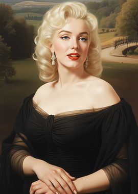 Marilyn Monroe Portrait in Black Dress