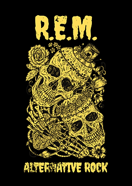 R.E.M. Alternative Rock Skull Art