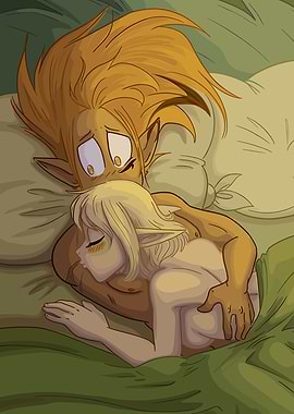 Elf Couple Sleeping in Bed