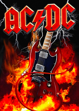 AC/DC Guitar in Flames