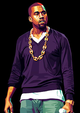 Kanye West Pop Art Portrait