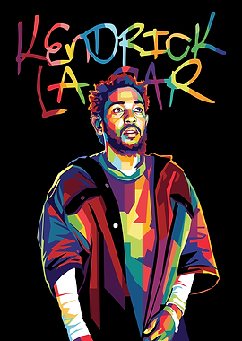 Kendrick Lamar Colorful Portrait