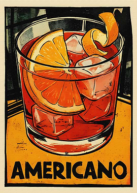 Americano Cocktail Retro