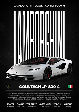 Lamborghini Countach LPI 800-4 Poster