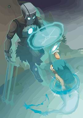 Cartoon Battle with Clock Shields