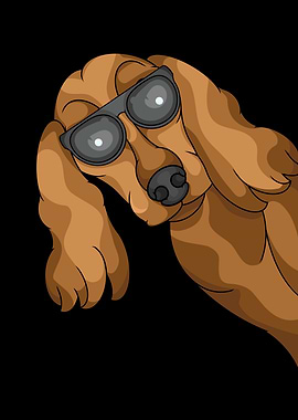 Cool Cocker Spaniel Dog with Sunglasses