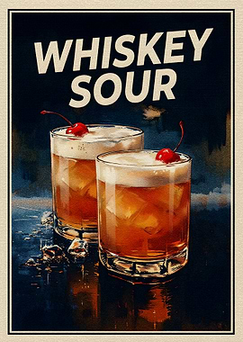 Whiskey Sour Cocktail Retro