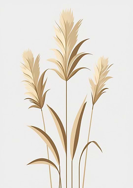 Minimalist Pampas Grass Illustration