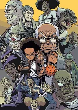 The Boondocks Cartoon Character Collage