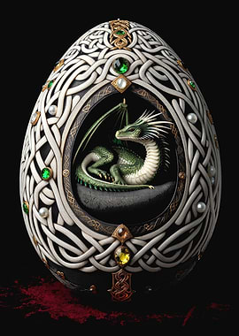Dragon Egg with Celtic Knot Design