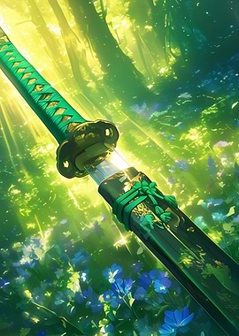 Katana in a Forest Glade