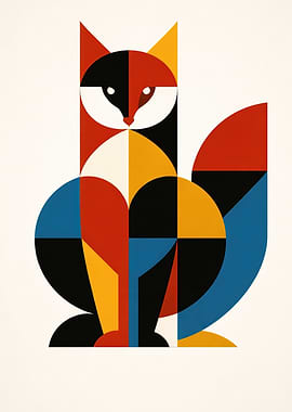 Geometric Fox Art Print