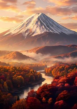Mount Fuji Autumn Landscape