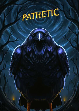 Pathetic Raven in Dark Forest