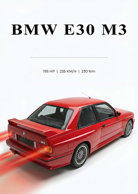 BMW E30 M3 Poster