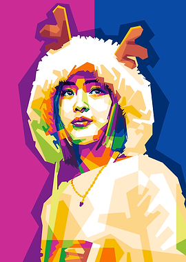 Colorful Portrait of Ryujin with Furry Hat