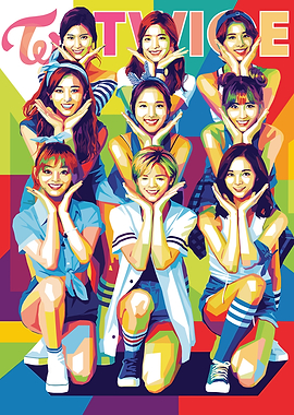 TWICE K-Pop Group Pop Art Portrait