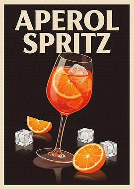 Retro Aperol Spritz Cocktail