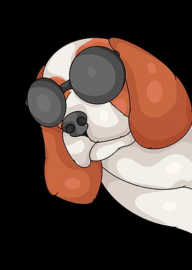 Cool Beagle Dog with Sunglasses