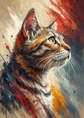 Watercolor Cat Portrait