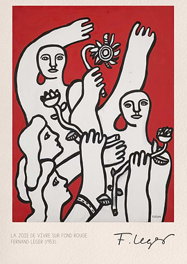 La Joie de Vivre sur Fond Rouge