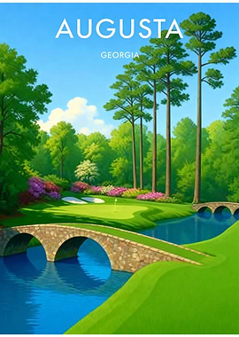 Augusta Georgia Golf Course Illustration
