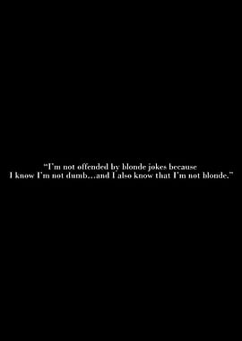 Blonde Jokes Quote on Black
