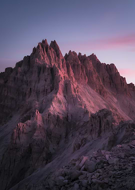 Mountain Peaks at Dusk