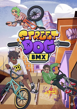 Street Dog BMX Cartoon Illustration