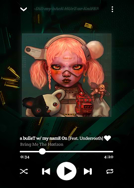 Music Player Interface with Anime Art