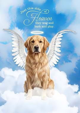 Golden Retriever Angel in Heaven