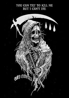 Grim Reaper with Scythe Illustration