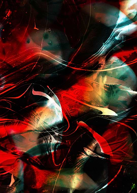 Abstract Red and Black Swirls