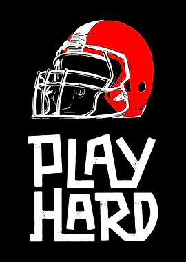 Play Hard Football Helmet Graphic